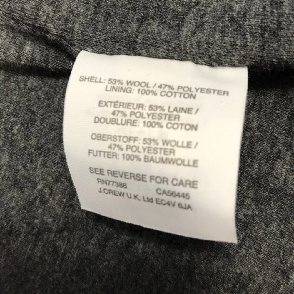 J. Crew Small Wrap Jacket In Boiled Wool Gray Navy - Picture 9 of 9